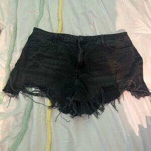 Forever Collectibles Black Distressed Jean Shorts
